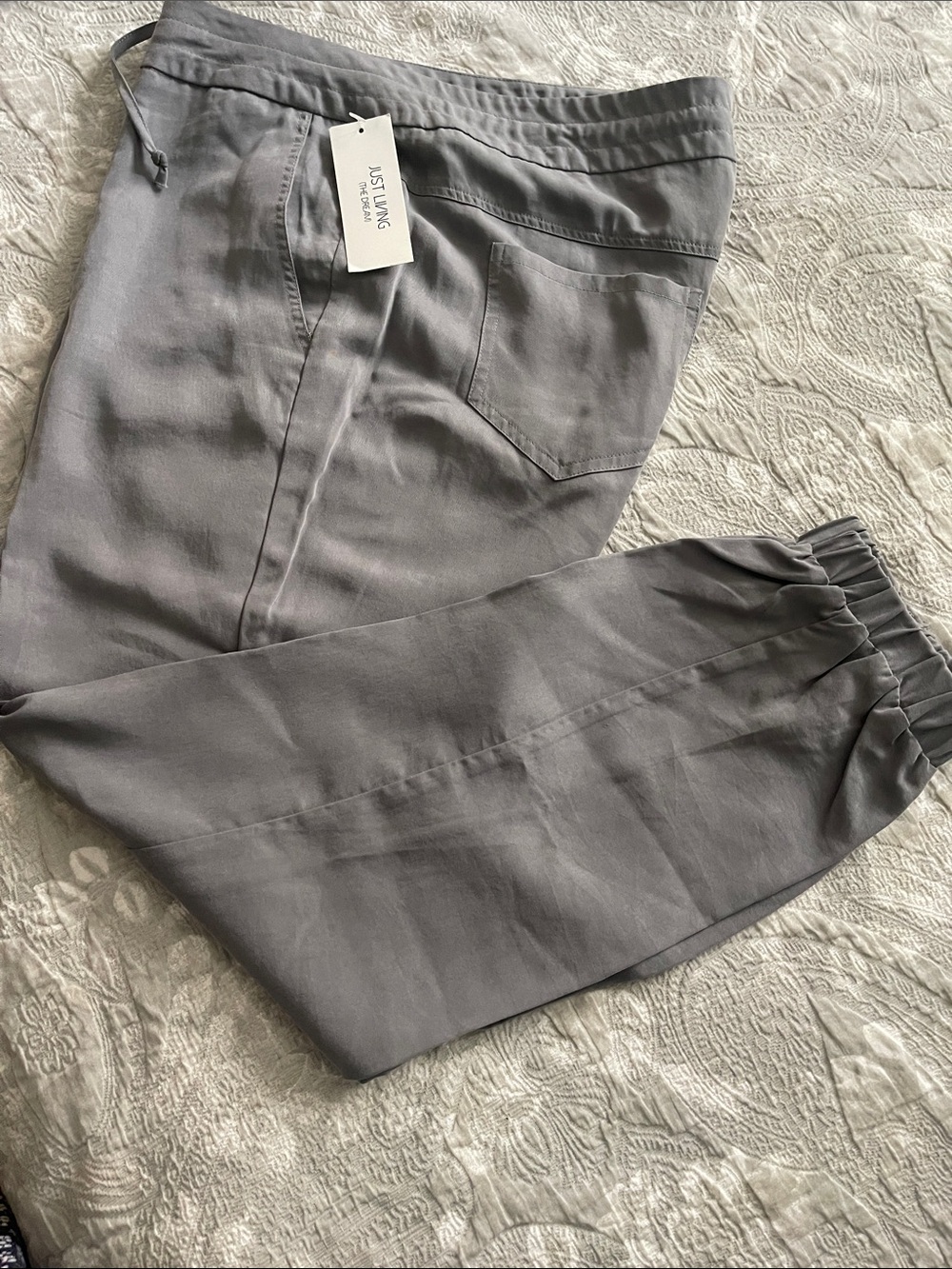 Just Living Gray Elastic Waist Jogger Pants